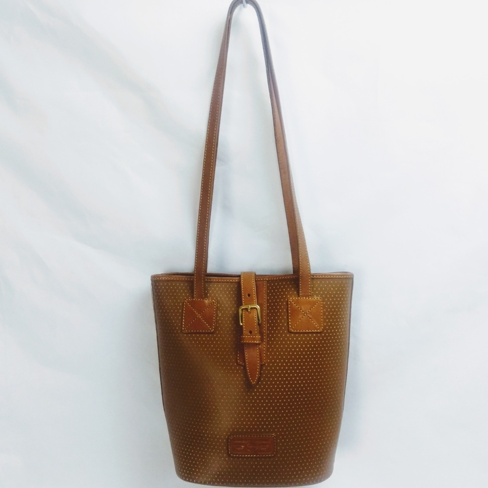 VINTAGE DOONEY & BOURKE CABRIO TAN BUCKET TOTE EUC